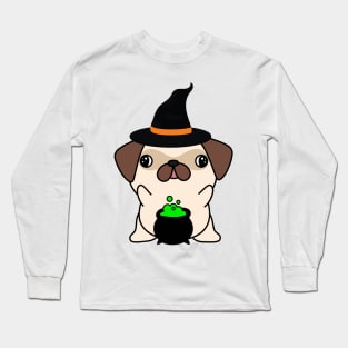 Cute pug dog is a witch Long Sleeve T-Shirt